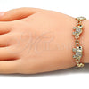 Pulsera Elegante 03.380.0035.07 Oro Laminado, Diseño de Elefante, con Blanca and Negro Cristal, Pulido, Tono Dorado (11 MM Thickness, 7 Inches Length)