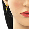 Argolla Huggie 02.213.0211.1.12 Oro Laminado, Diseño de Llave, Esmaltado Amarillo, Tono Dorado