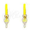 Argolla Huggie 02.213.0211.1.12 Oro Laminado, Diseño de Llave, Esmaltado Amarillo, Tono Dorado
