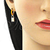 Argolla Huggie 02.213.0213.1.12 Oro Laminado, Diseño de Candado, Esmaltado Naranja, Tono Dorado