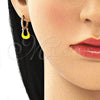 Argolla Huggie 02.213.0214.1.15 Oro Laminado, Diseño de Cartera, con Blanca Micro Pave, Esmaltado Amarillo, Tono Dorado