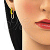 Argolla Huggie 02.213.0216.1.12 Oro Laminado, Diseño de Candado, Esmaltado Amarillo, Tono Dorado
