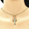 Dije Religioso 05.163.0093 Oro Laminado, Diseño de Crucifijo, Pulido, Tono Dorado