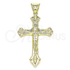 Dije Religioso 05.100.0006 Oro Laminado, Diseño de Crucifijo, Pulido, Tono Dorado
