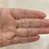 Gargantilla Basica 04.213.0001.1.16 Oro Laminado, Diseño de Bola, Pulido, Tono Dorado (01 MM Thickness, 16 Inches Length)