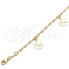 Tobillera de Dije 03.63.2189.10 Oro Laminado, Diseño de Estrella y Luna, Pulido, Tono Dorado (03 MM Thickness, 10 Inches Length)
