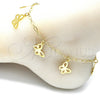Tobillera de Dije 03.63.2193.10 Oro Laminado, Diseño de Mariposa, Pulido, Tono Dorado (03 MM Thickness, 10 Inches Length)