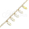 Tobillera de Dije 03.63.2204.10 Oro Laminado, Diseño de Búho, Pulido, Tono Dorado (03 MM Thickness, 10 Inches Length)