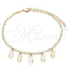 Tobillera de Dije 03.63.2204.10 Oro Laminado, Diseño de Búho, Pulido, Tono Dorado (03 MM Thickness, 10 Inches Length)