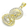 Dije Religioso 05.213.0100 Oro Laminado, Diseño de Sagrado Corazon de Maria, Pulido, Tono Dorado