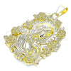Dije Religioso 05.213.0101 Oro Laminado, Diseño de Sagrado Corazon de Maria y Flor, Pulido, Tono Dorado