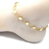 Tobillera Elegante 03.213.0123.10 Oro Laminado, Pulido, Tono Dorado (08 MM Thickness, 10 Inches Length)