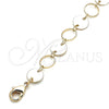 Tobillera Elegante 03.213.0123.10 Oro Laminado, Pulido, Tono Dorado (08 MM Thickness, 10 Inches Length)