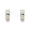 Argolla Huggie 02.230.0047.10 Acero Inoxidable, con Blanca Cristal, Pulido, Tono Plateado