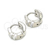 Argolla Huggie 02.230.0047.10 Acero Inoxidable, con Blanca Cristal, Pulido, Tono Plateado