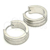 Argolla Huggie 02.230.0058.20 Acero Inoxidable, Mate, Tono Plateado