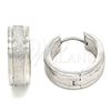 Argolla Huggie 02.230.0059.20 Acero Inoxidable, Mate, Tono Plateado