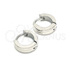 Argolla Huggie 02.255.0004.10 Acero Inoxidable, Pulido, Tono Plateado