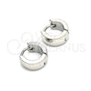 Argolla Huggie 02.255.0008.10 Acero Inoxidable, Pulido, Tono Plateado
