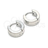 Argolla Huggie 02.255.0009.10 Acero Inoxidable, Pulido, Tono Plateado