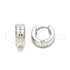 Argolla Huggie 02.255.0010.10 Acero Inoxidable, Pulido, Tono Plateado