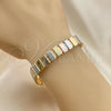 Pulsera Elegante 03.331.0134.08 Oro Laminado, Pulido, Tres Tonos (10 MM Thickness, 8 Inches Length)