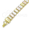 Pulsera Elegante 03.331.0134.08 Oro Laminado, Pulido, Tres Tonos (10 MM Thickness, 8 Inches Length)