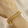 Pulsera Elegante 03.331.0136.09 Oro Laminado, Pulido, Tono Dorado (12 MM Thickness, 9 Inches Length)