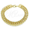 Pulsera Elegante 03.331.0136.09 Oro Laminado, Pulido, Tono Dorado (12 MM Thickness, 9 Inches Length)