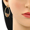 Argolla Mediana 02.351.0104.35 Oro Laminado, Diseño de Corazón y Pajaro, Diamantado, Tres Tonos