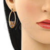 Argolla Mediana 02.351.0111.35 Oro Laminado, Diseño de Guadalupe, Diamantado, Tres Tonos