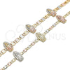 Pulsera Elegante 03.380.0074.08 Oro Laminado, Diseño de Guadalupe, Pulido, Tres Tonos (04 MM Thickness, 8 Inches Length)