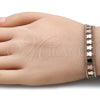 Pulsera Elegante 03.380.0078.08 Oro Laminado, Diseño de Mariposa, Pulido, Tres Tonos (09 MM Thickness, 8 Inches Length)