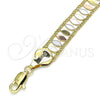 Pulsera Elegante 03.380.0079.08 Oro Laminado, Pulido, Tres Tonos (10 MM Thickness, 8 Inches Length)