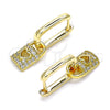 Argolla Huggie 02.381.0030.10 Oro Laminado, Diseño de Candado y Corazón, con Blanca Micro Pave, Pulido, Tono Dorado