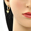 Argolla Huggie 02.368.0005.15 Oro Laminado, Diseño de Abeja, con Blanca Zirconia Cubica and Blanca Micro Pave, Pulido, Tono Dorado