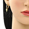 Argolla Huggie 02.368.0011.15 Oro Laminado, Diseño de Corazón y Ojo Griego, con Blanca Micro Pave, Pulido, Tono Dorado