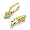 Argolla Huggie 02.368.0021.10 Oro Laminado, Diseño de Candado y Diamante, con Blanca Micro Pave, Pulido, Tono Dorado