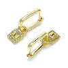 Argolla Huggie 02.368.0023.10 Oro Laminado, Diseño de Candado, con Blanca Micro Pave, Pulido, Tono Dorado