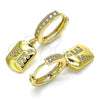 Argolla Huggie 02.368.0043.15 Oro Laminado, Diseño de Amor, con Blanca Micro Pave, Pulido, Tono Dorado