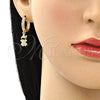 Argolla Huggie 02.368.0072.15 Oro Laminado, Diseño de Niñita Pequeña, con Blanca Micro Pave, Pulido, Tono Dorado