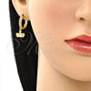 Argolla Huggie 02.368.0077.15 Oro Laminado, Diseño de Corona, con Blanca Micro Pave, Pulido, Tono Dorado