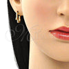 Argolla Huggie 02.341.0084.17 Oro Laminado, Diseño de Mano de Dios, con Blanca Micro Pave, Pulido, Tono Dorado