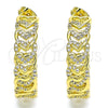 Arete Dormilona 02.341.0095 Oro Laminado, Diseño de Corazón, con Blanca Micro Pave, Pulido, Tono Dorado