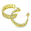 Arete Dormilona 02.341.0095 Oro Laminado, Diseño de Corazón, con Blanca Micro Pave, Pulido, Tono Dorado