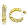 Arete Dormilona 02.341.0095 Oro Laminado, Diseño de Corazón, con Blanca Micro Pave, Pulido, Tono Dorado