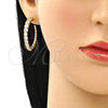 Arete Dormilona 02.156.0537 Oro Laminado, con Zirconia Cubica Blanca, Pulido, Tono Dorado