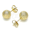 Arete Dormilona 02.100.0112 Oro Laminado, Mate, Tono Dorado