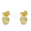 Arete Dormilona 02.100.0114 Oro Laminado, Mate, Tono Dorado