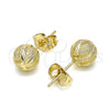 Arete Dormilona 02.100.0114 Oro Laminado, Mate, Tono Dorado